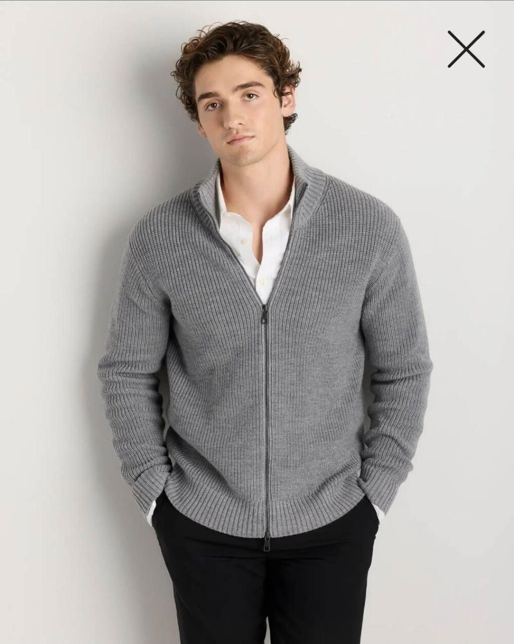 Quince Australian Merino Wool Full Zip Sweater Grey M $230